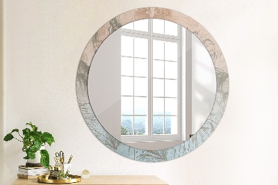 Round decorative wall mirror Tropical flowers