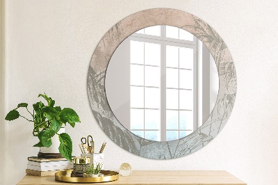 Round decorative wall mirror Tropical flowers