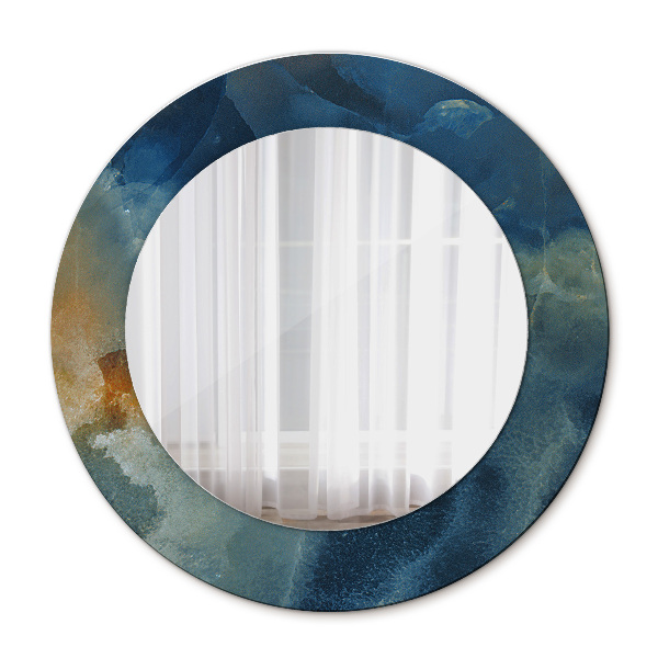 Round decorative wall mirror Onyx marble