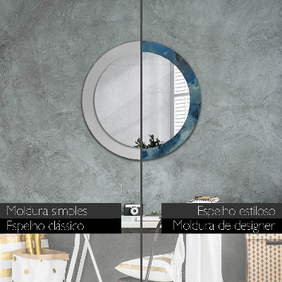 Round decorative wall mirror Onyx marble