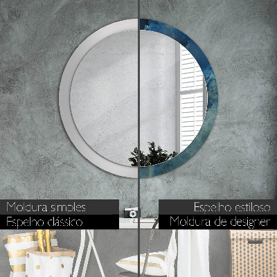 Round decorative wall mirror Onyx marble