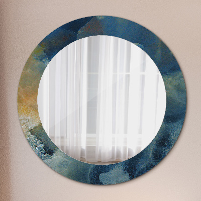 Round decorative wall mirror Onyx marble