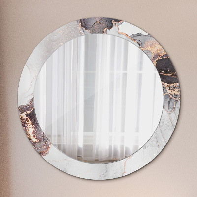 Round decorative wall mirror Abstract fluid