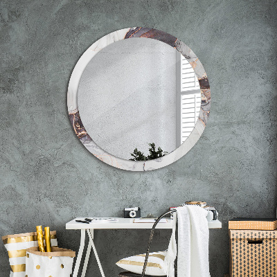 Round decorative wall mirror Abstract fluid