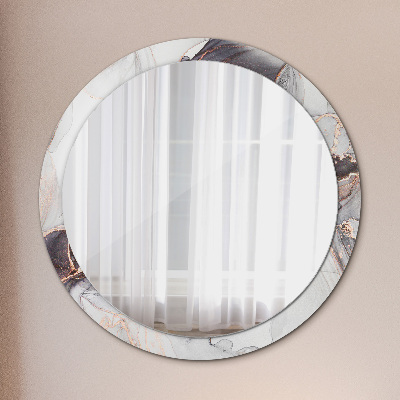 Round decorative wall mirror Abstract fluid