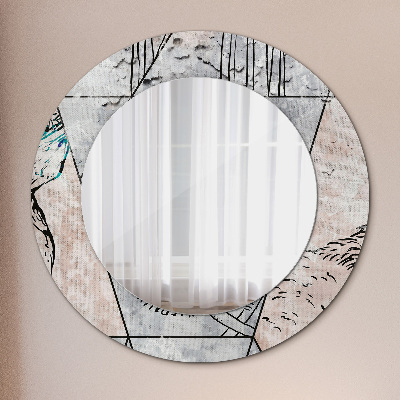 Round mirror decor Animals abstract
