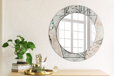 Round mirror decor Animals abstract