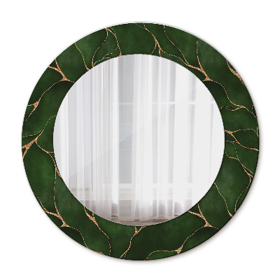 Round mirror decor Abstract leaf