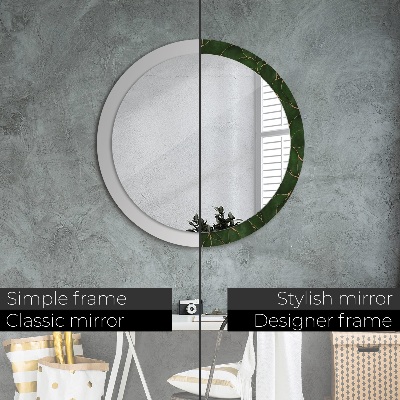 Round mirror decor Abstract leaf