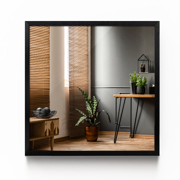 Decorative rectangular mirror black frame