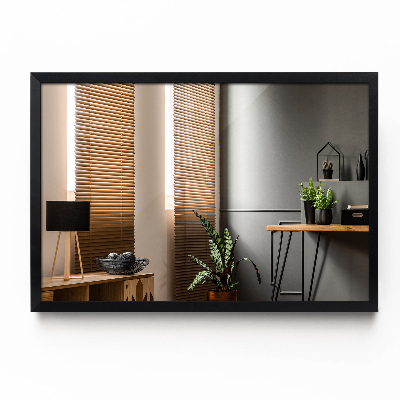 Decorative rectangular mirror black frame