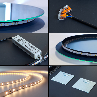 Arcade mirror with led lights