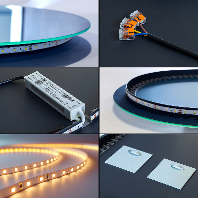 Arcade mirror with led lights