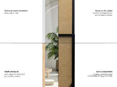 Floor mirror with white frame 36x156 cm