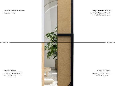 Floor mirror with white frame 36x156 cm