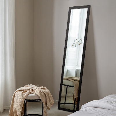 Standing mirror with black frame 36x156 cm