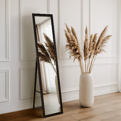 Standing mirror with black frame 36x156 cm