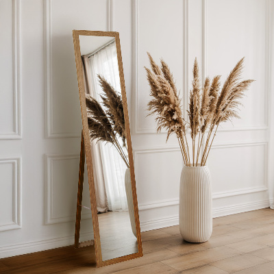 Standing mirror full length with frame oak color 36x156 cm