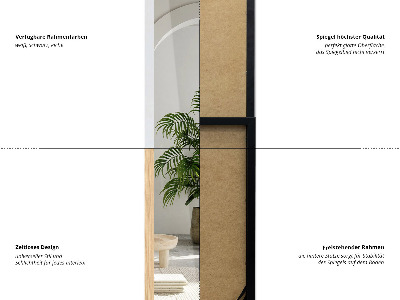 Standing mirror full length with frame oak color 36x156 cm