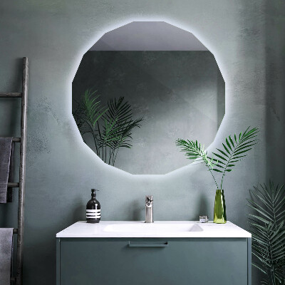 Geometric mirror with LED lights