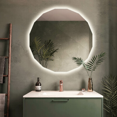 Geometric mirror with LED lights