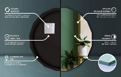 Geometric mirror with LED lights