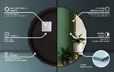 Geometric mirror with LED lights