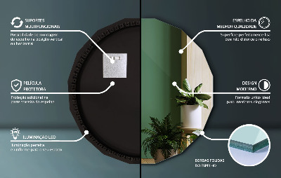 Geometric mirror with LED lights