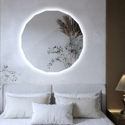 Geometric mirror with LED lights