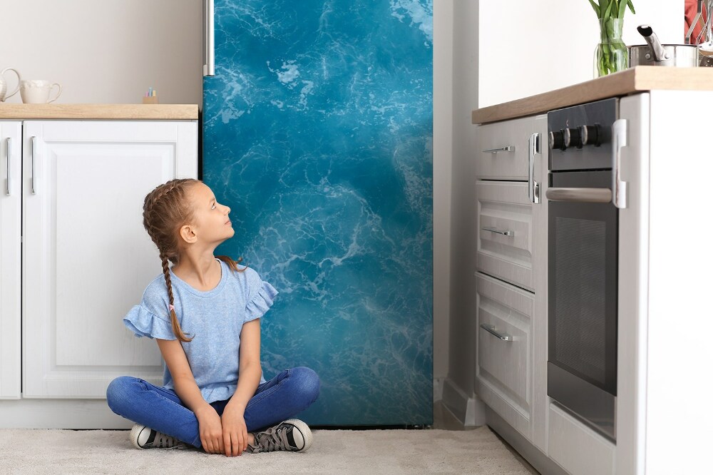 Decoration refrigerator cover Blue waves 