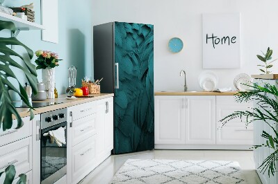 Decoration refrigerator cover Blue feathers