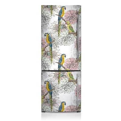 Decoration refrigerator cover Parrot and flowers