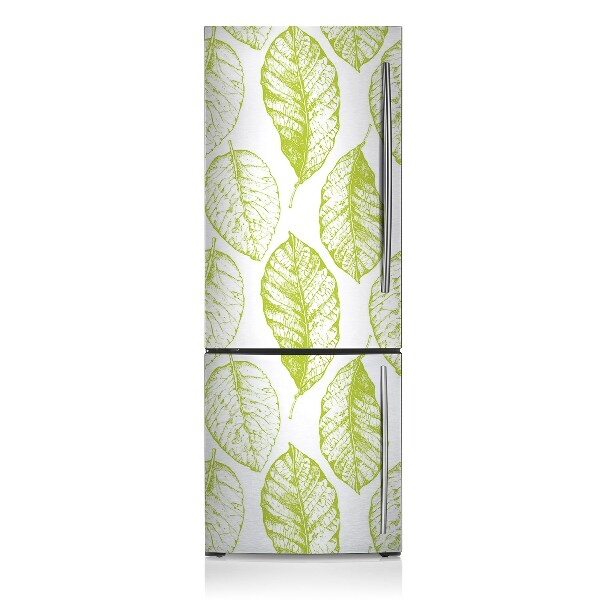 Magnetic refrigerator cover Green leaves