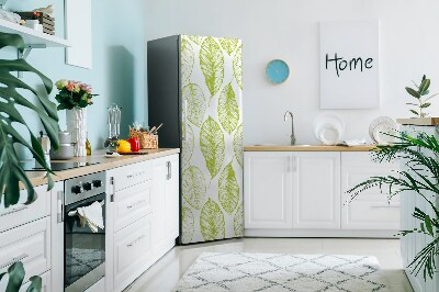 Magnetic refrigerator cover Green leaves