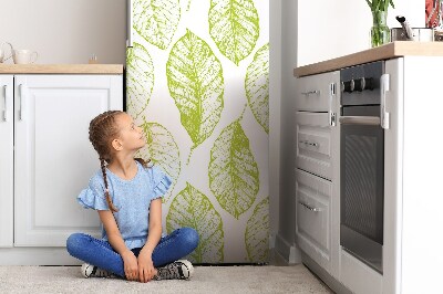 Magnetic refrigerator cover Green leaves