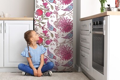 Decoration refrigerator cover Birds and flowers