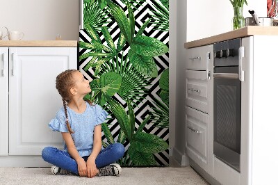 Decoration refrigerator cover Geometric leaves