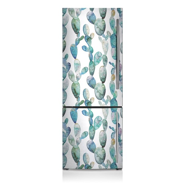 Magnetic refrigerator cover Cactus watercolor