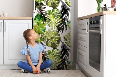 Magnetic refrigerator cover Watercolor leaves