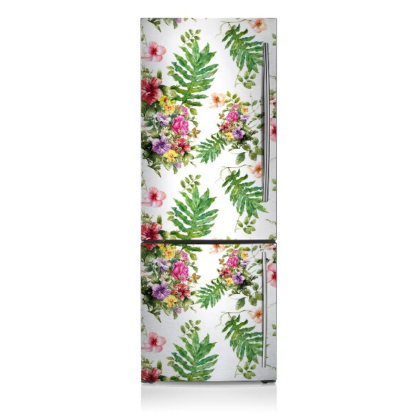 Magnetic refrigerator cover Leaves and flowers