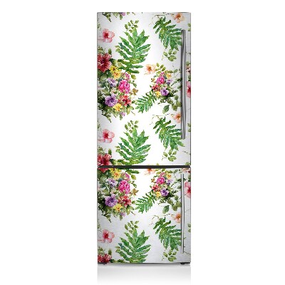 Magnetic refrigerator cover Leaves and flowers