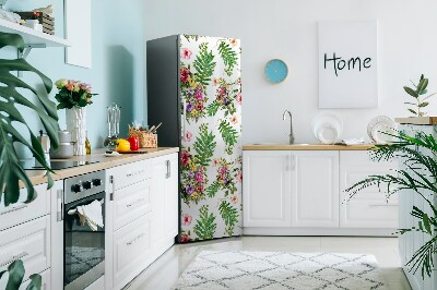 Magnetic refrigerator cover Leaves and flowers