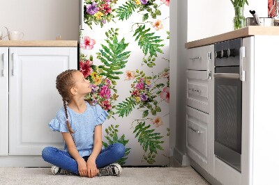 Magnetic refrigerator cover Leaves and flowers