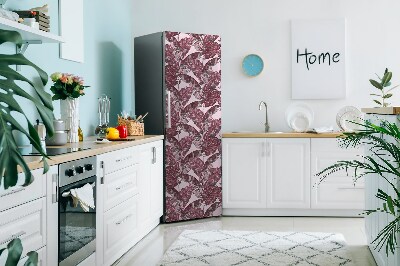 Decoration refrigerator cover Pink palm