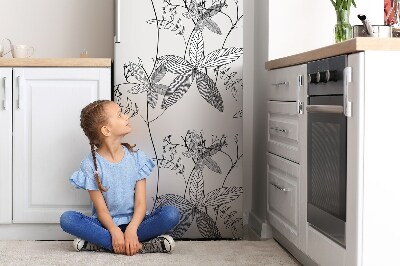 Magnetic refrigerator cover Doodle flowers