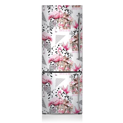 Decoration refrigerator cover Flamingos