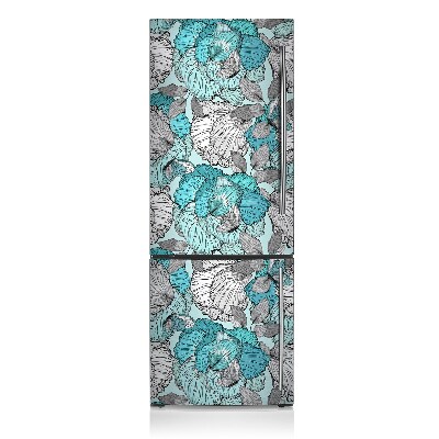 Magnetic refrigerator cover Doodle flowers