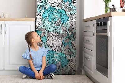 Magnetic refrigerator cover Doodle flowers