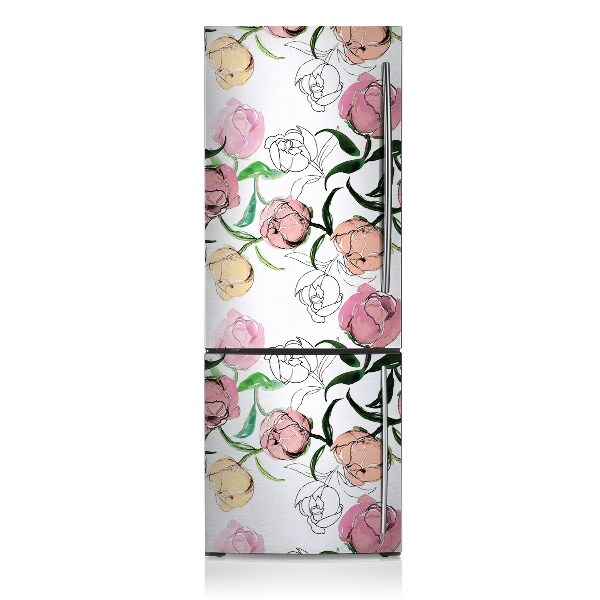 Magnetic refrigerator cover Peonies