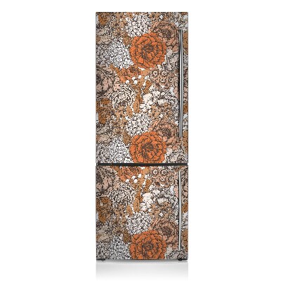 Decoration refrigerator cover Orange roses